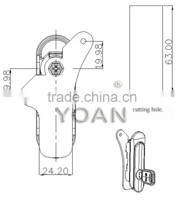 zinc plated electrical heavy door panel cabinet lock