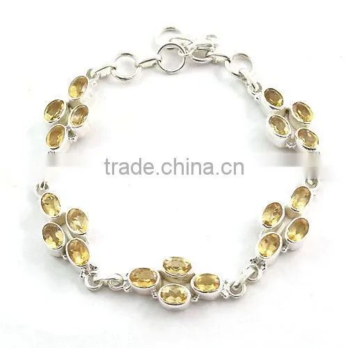 Rutilated Quartz bracelet silver jewelry with natural gems 925 solid sterling silver jewelry