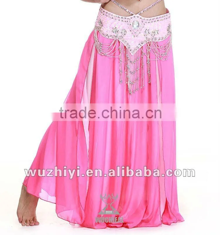 Wholesale new hot selling sexy chiffon bellydance skirts, women's long chiffon belly dance skirts (QC1033)