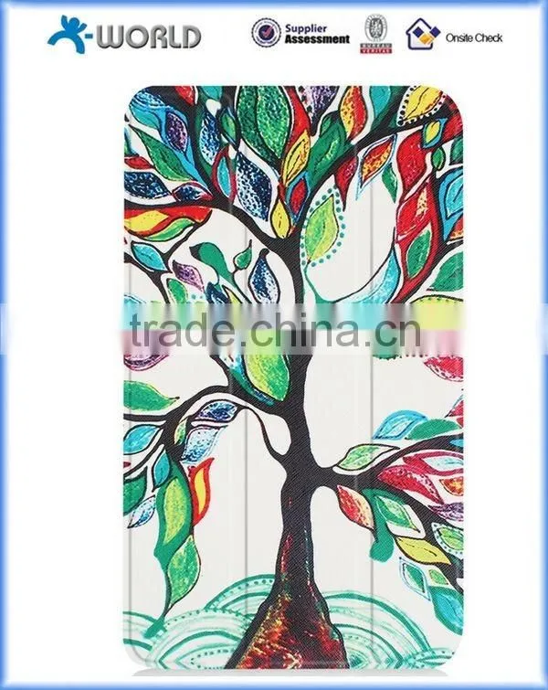 Tri Folding Color Printing Leather Case for Samsung Galaxy Tab A 7.0, Leather Case for Samsung Tab A 7.0 (T280)
