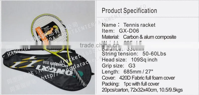 Men tennis racket with plastic bags in China factory OEM