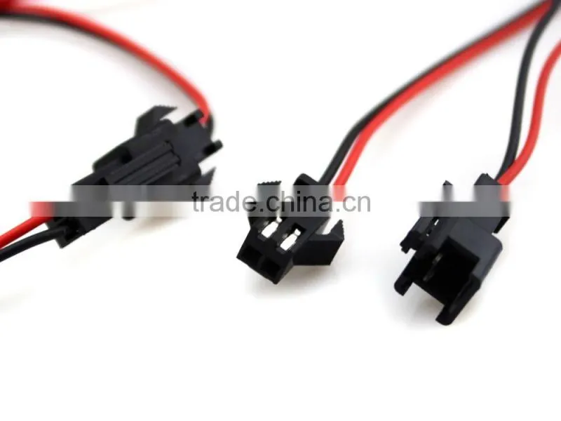 Wholesale SM 2-Pin LED Light Connector Female & Male black Plug with Wire Cable