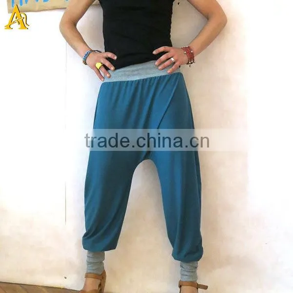 Harempants made of jersey, baggy sweatpants petrol , yoga pants, jersey baggy pants