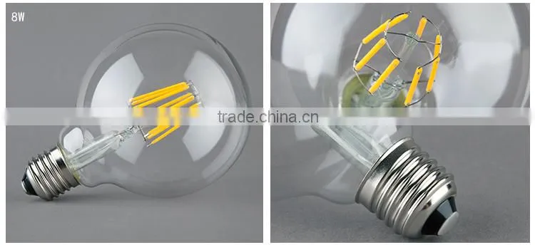 Hot G125 LED filament bulb high quality glass mask high luminou led lamp