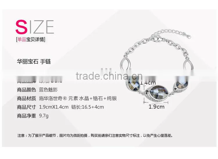 NEW Wholesales 925 silver bracelet Crystal Y5007