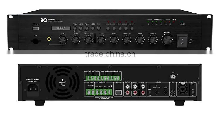 5 Zone USB power echo karaoke mixer amplifier