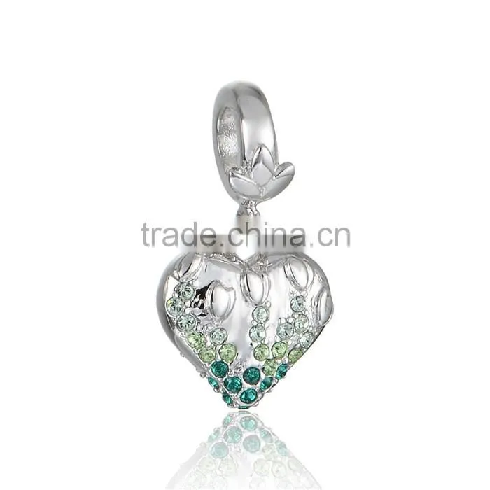 Fashionable Heart Shape Design Gemstone Charm Pendant Bracelet Jewelry