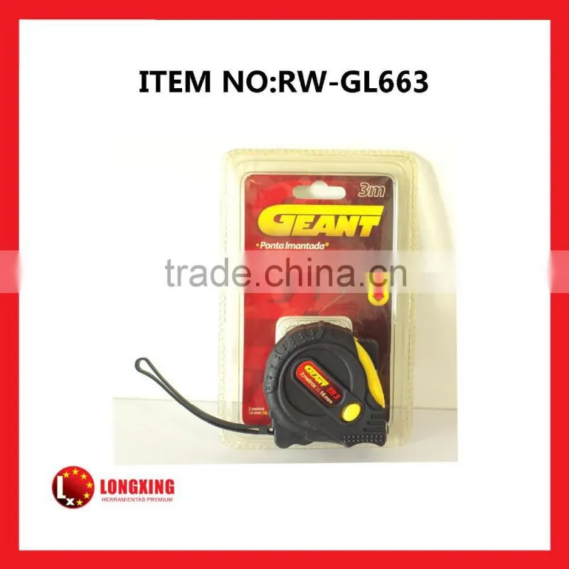 Factory Supply High quality & low price rubber covered carbon steel measuring tape/tape measure