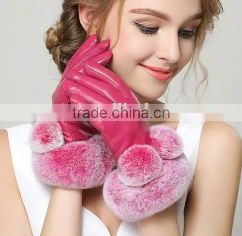 2016 Best Price Women Gloves Pink Black Women Gloves