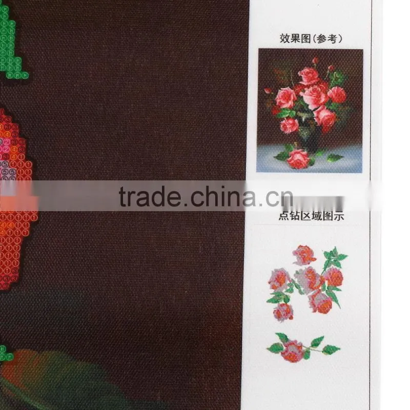5D DIY Blooming Rose Restaurant Embroidered Faux Diamond Square Full Diamond