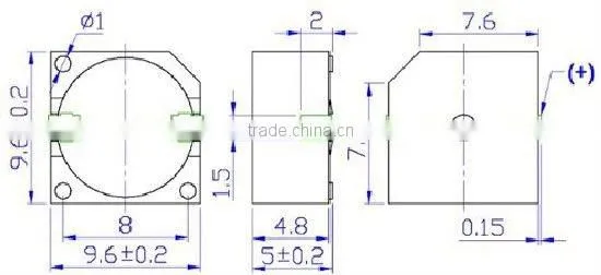 9.6*9.6*5mm SMD Magnetic Buzzer
