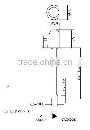 3mm white LED diode