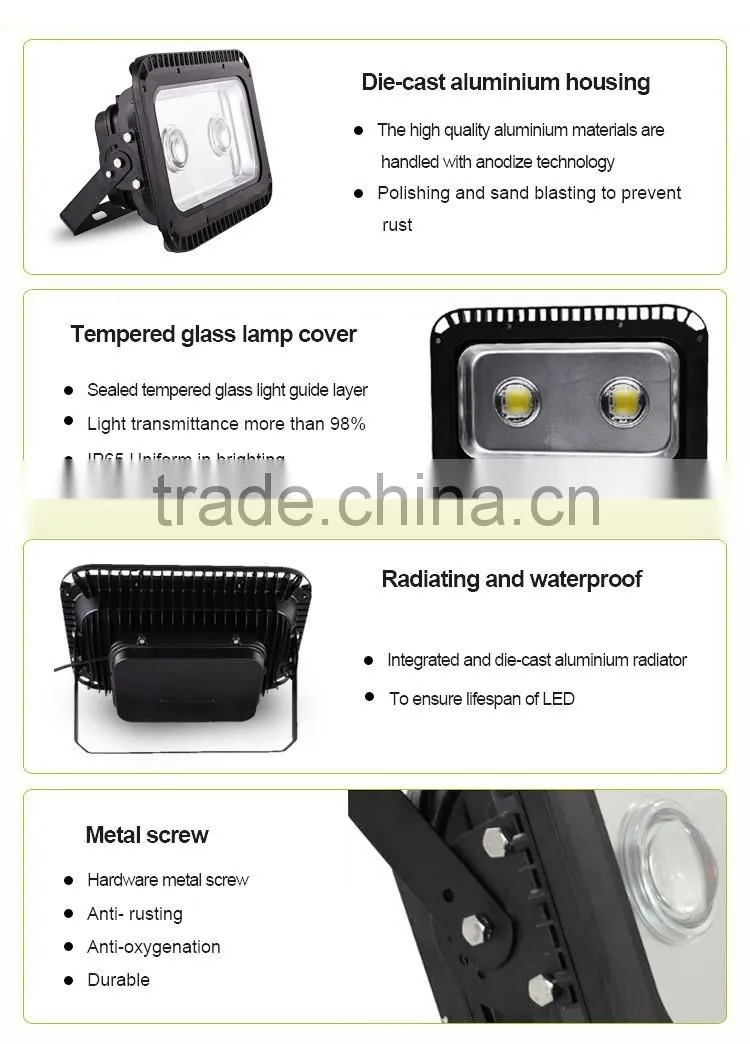 Die Casting Aluminum 9600lm ip65 150w high power led flood light with epistar chip