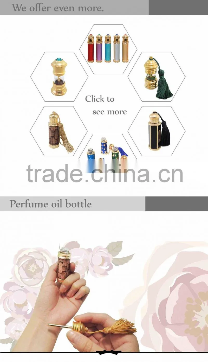 Fancy designer 5ml wedding gifts attar perfume oils aluminum bottles