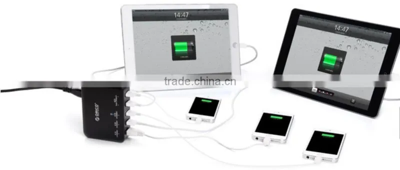 ORICO DCAP-5S smart desktop usb charger apply for all 5V digital devices , take a easy charging and put your adaptors closely