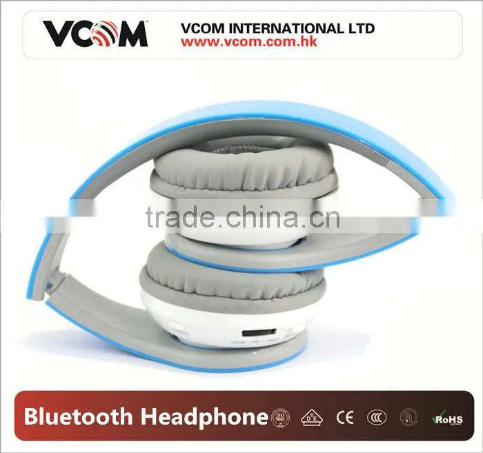 VCOM 2015 Top Selling Wireless Folding Headband Headset with SD Card