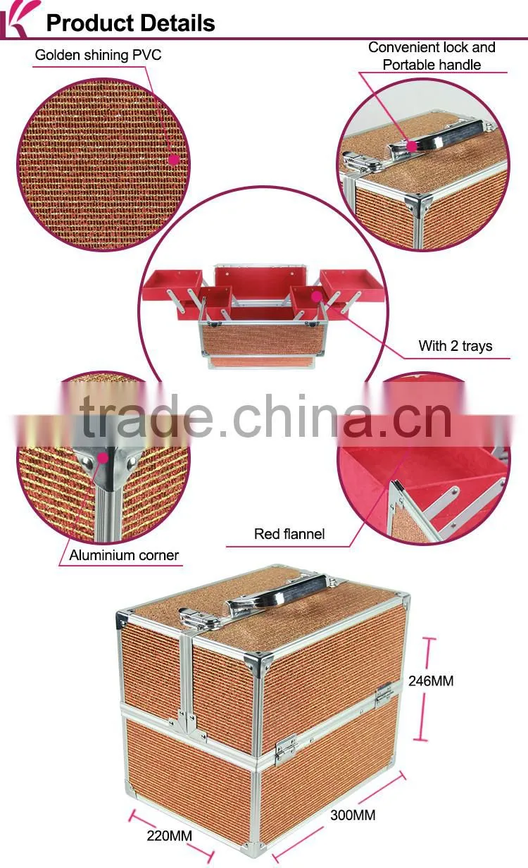 Good-Looking Custom Logo Red Pvc Small Cosmetic Lock Storage Box
