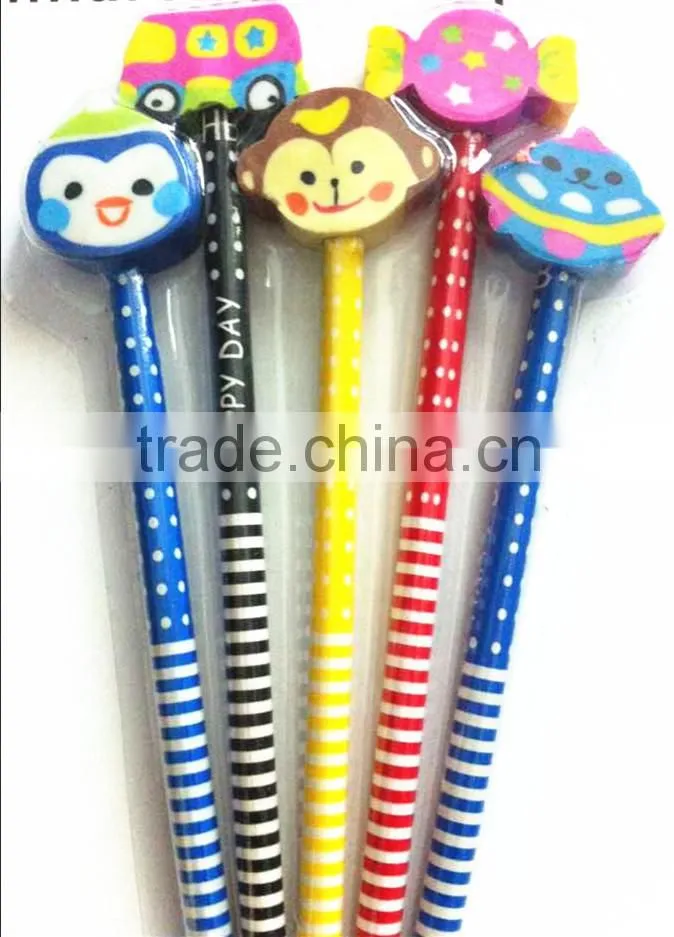 animal pencil ,animal rubber top pencils