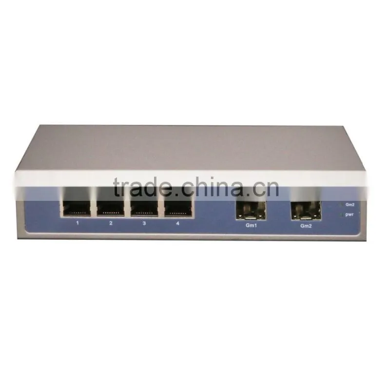 4 Port TX Fiber Switch with 2 Port SFP support MM or SM fiber