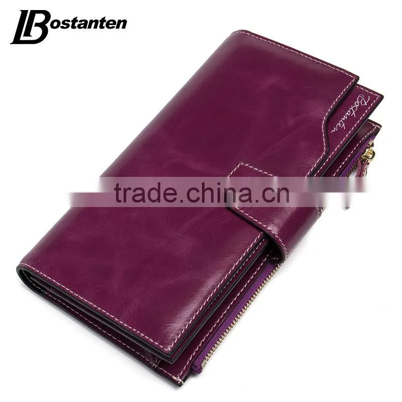vintage leather long purse and wallet women clutches wallet wholesale