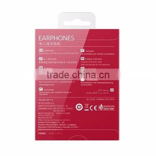 2016 Original HUAWEI AM116 P8 Lite the semi-Ear Headphones with microphone and Remote 3.5mm for huawei honor 6 Mate7 earphones
