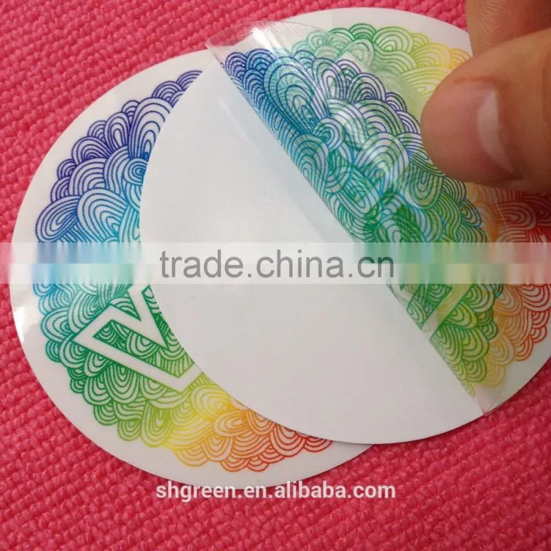 Eco-friendly transparent plastic vinyl sticker for garment
