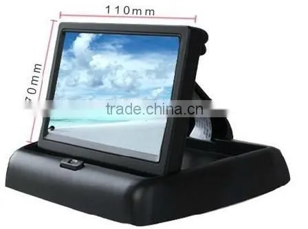 widescreen 4.3inch folding motorized car lcd monitor mini tv