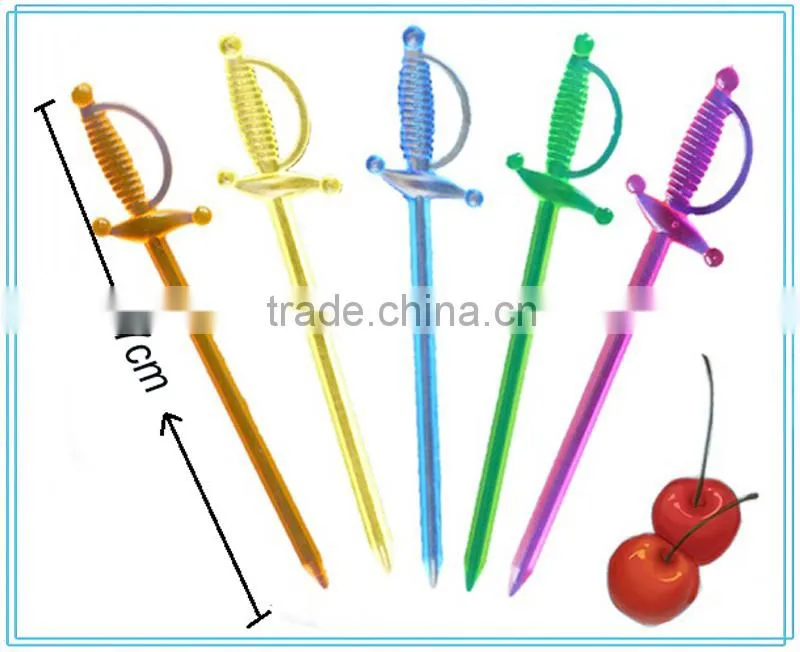 Party decoration decorative plastic sword stirrer for sale