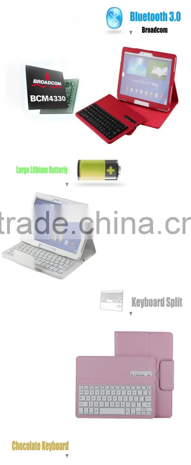 Portable Folding wireless Bluetooth Keyboard for Samsung NOTE 10.1inch P600/T520-SA106