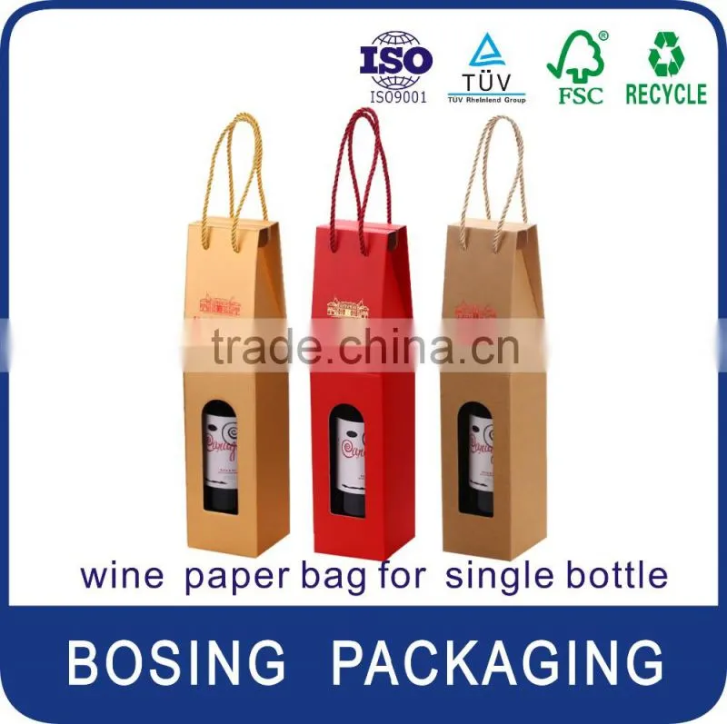 wine paper bag for single bottle