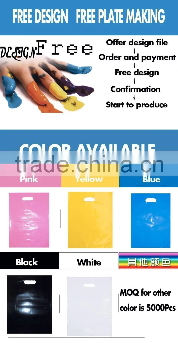 Custom plastic bag with logo print 45x55 cm MOQ 500Pcs