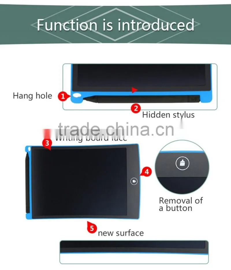 Children early education boogie board lcd writing tablet with replacement stylus