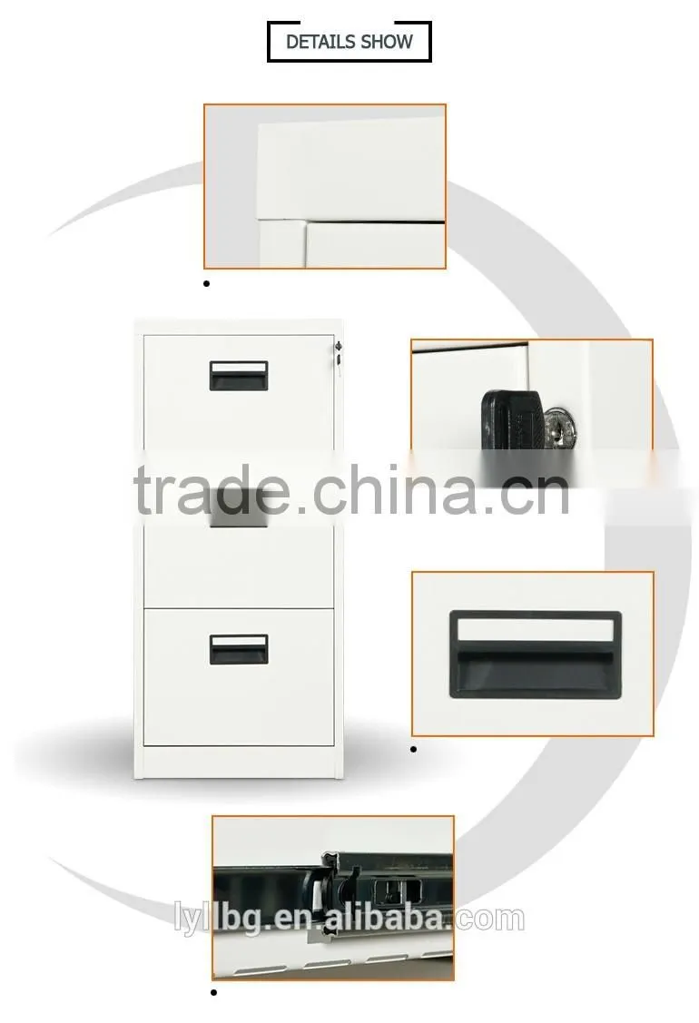 Metal vertical 3 drawer metal file cabinet metal instrument cabinet for sale