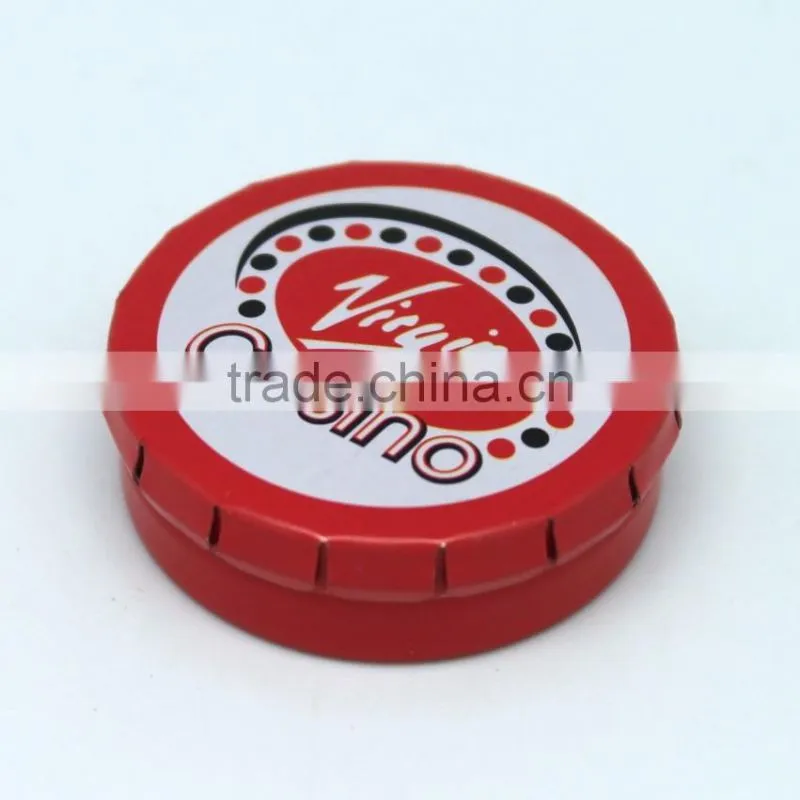 fashion popular small round Empty Round pill Mint click clack tin box wholesale