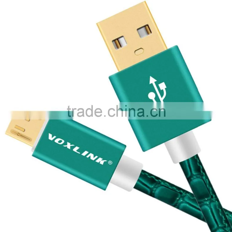 VOXLINK Crocodile Gold-Plated USB Sync Data Charger Cable Micro USB Cable