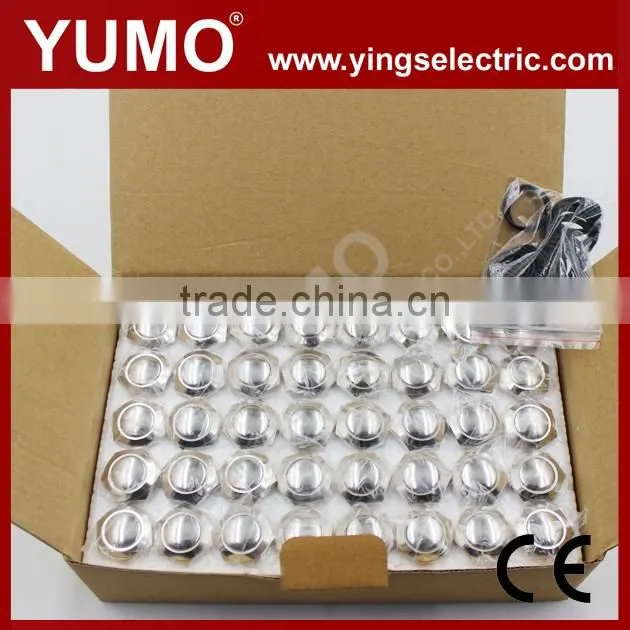 Hot sale JS19B ROHS 19mm domed IP65 momentary pin terminal 2A/36VDC push button switch waterproof push button
