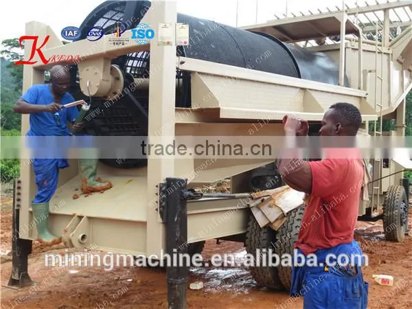 Alluvial gold wash plant with trommel,vibrating sluice,shaking table With Patent For Sale