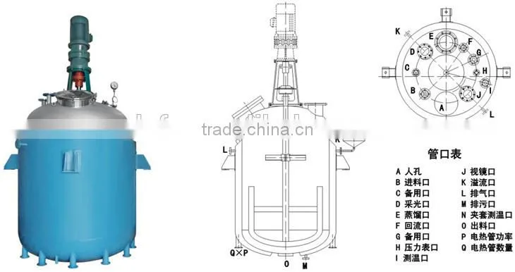 FY5000L glass lined reactor