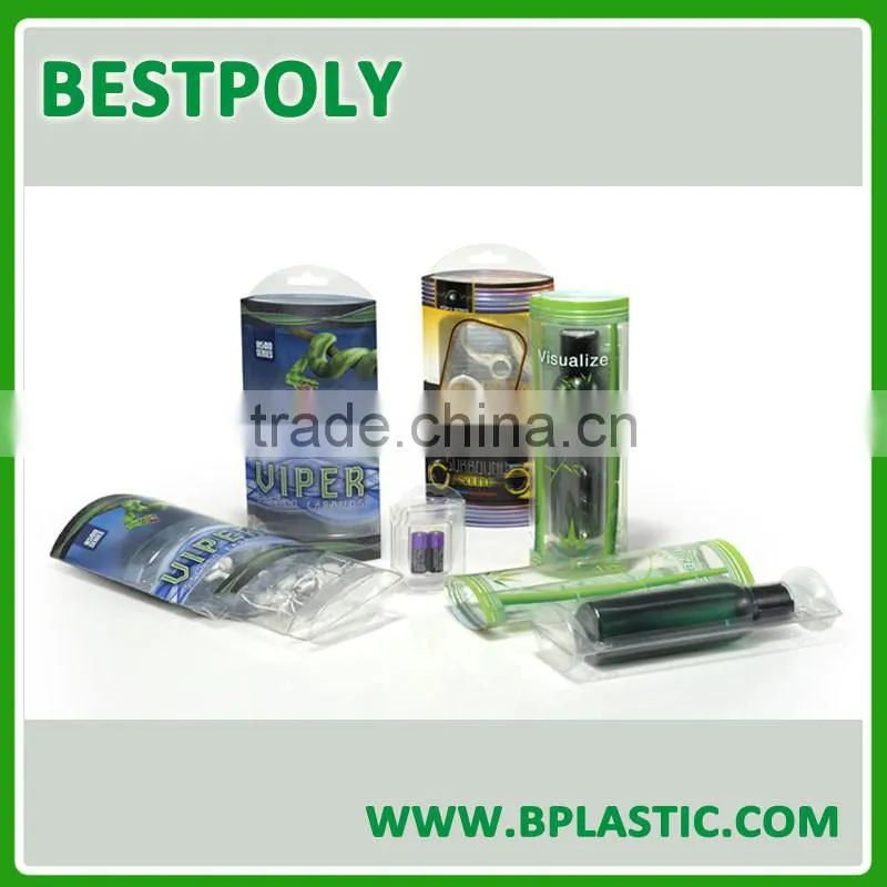 WHOLESALE CLEAR PLASTIC EARPHONE PACKAGING BOX WITH PRINTING