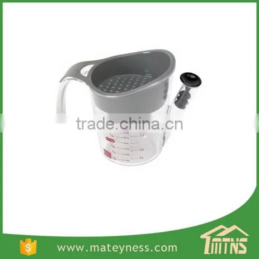 Gravy Oil Fat Separator Measuring Cup with Strainer