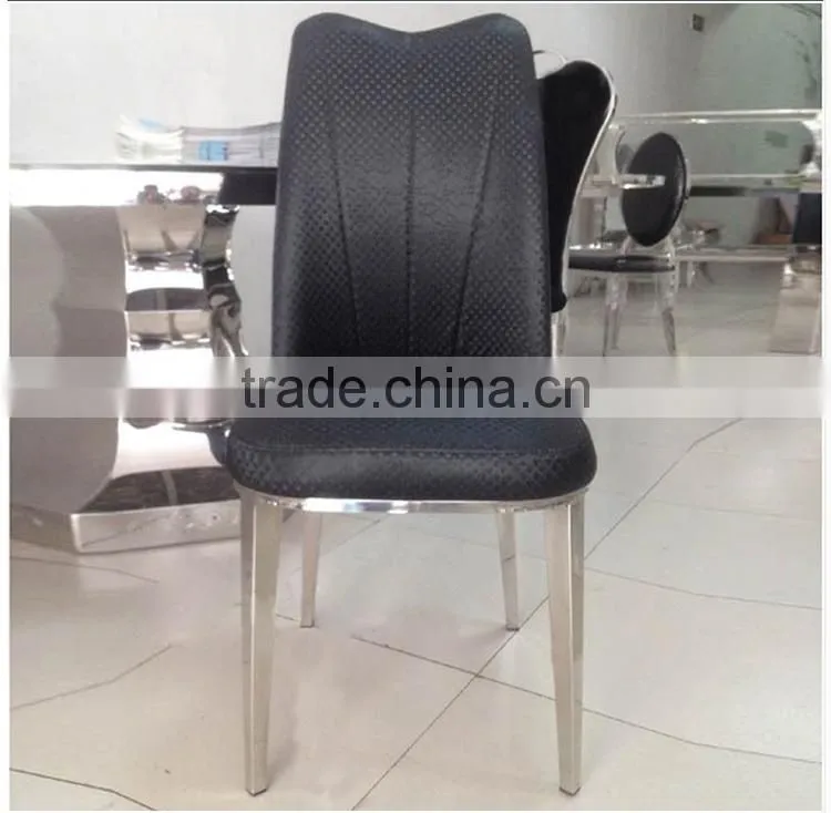 high quality woodgrain stainless steel leather dining chair LQ-QT200