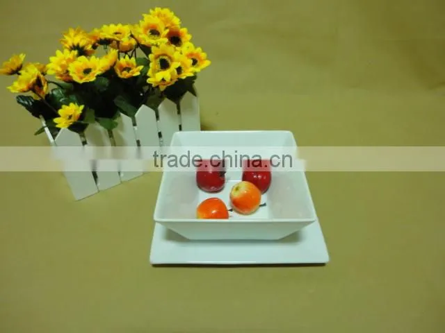 wholesale China Cheap stocked white porcelain ceramic soup bowl with dish