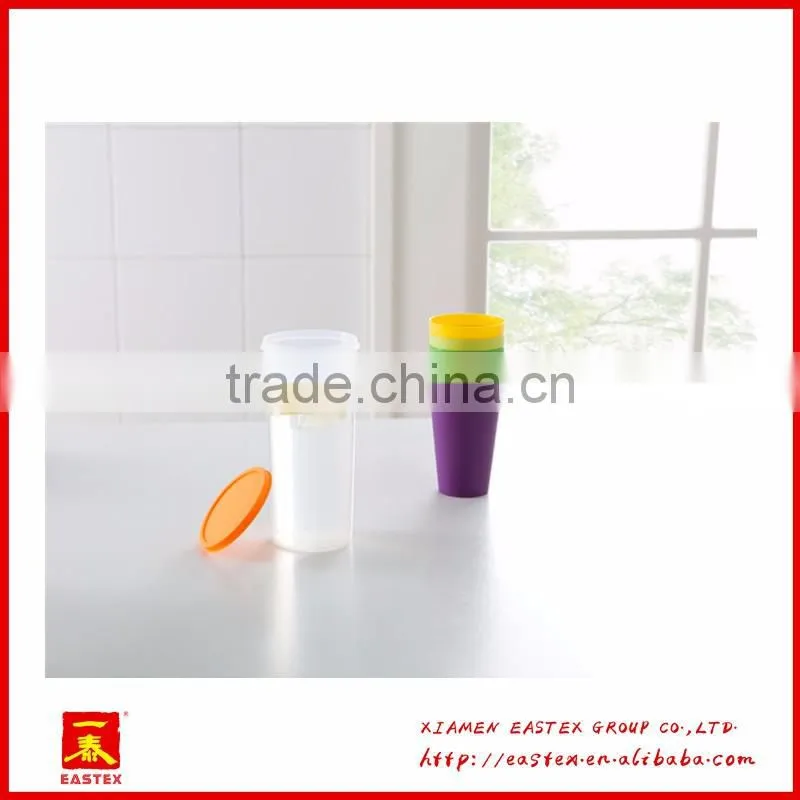 Hot selling plastic colorful 7 pieces rainbow cups set
