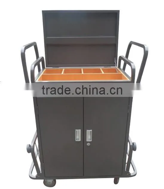 Hotel room housekeeping linen cart cleaning Laundry trolley