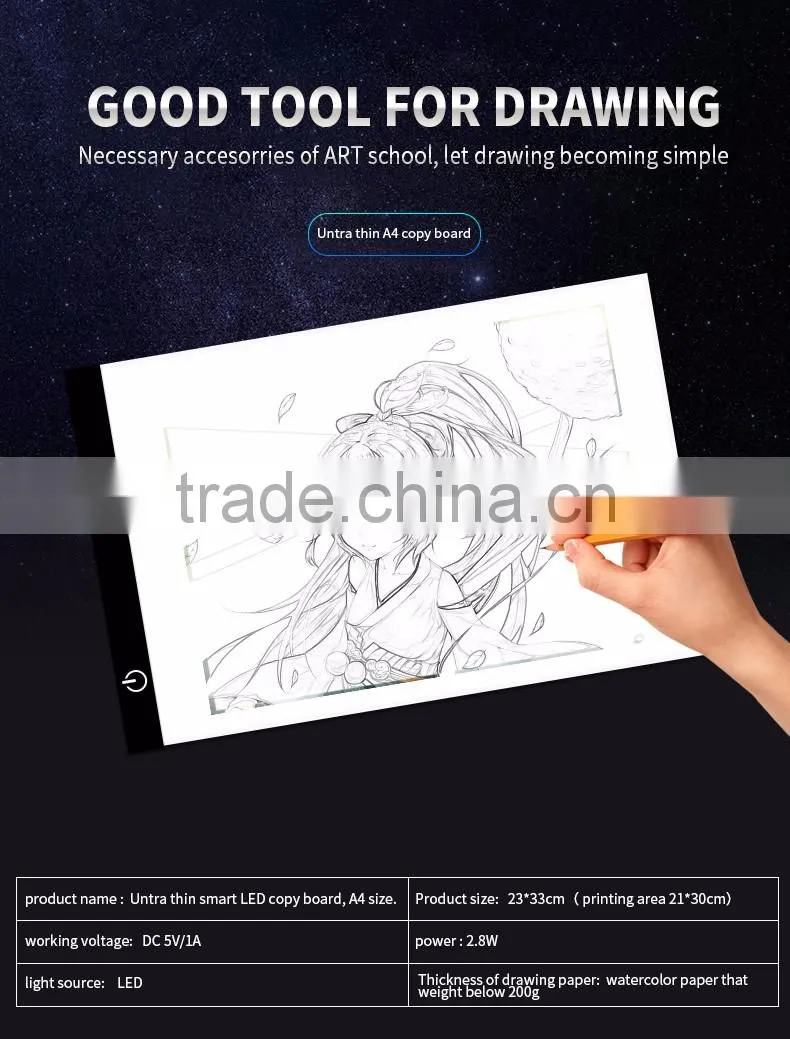 A4 simplified LED copy board New product LED tracing board Newlight LED drawing learning light board
