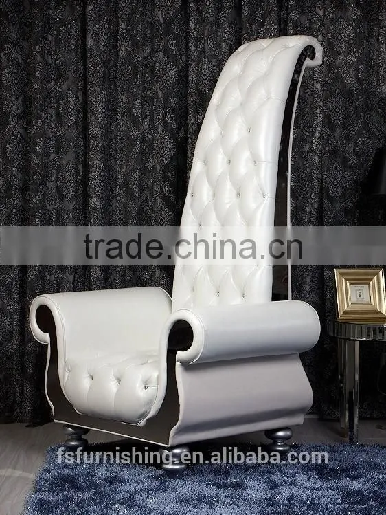 fancy SUPER high back super king living room decoration leisure chair genuine leather wedding chair hotel chair