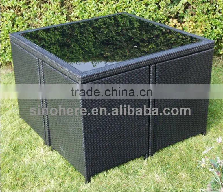 Top seller grey cube rattan wicker furniture Sofa Set