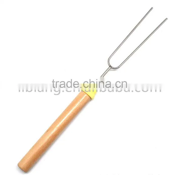 Adjustable bbq fork/Telescopic bbq fork with wooden handle