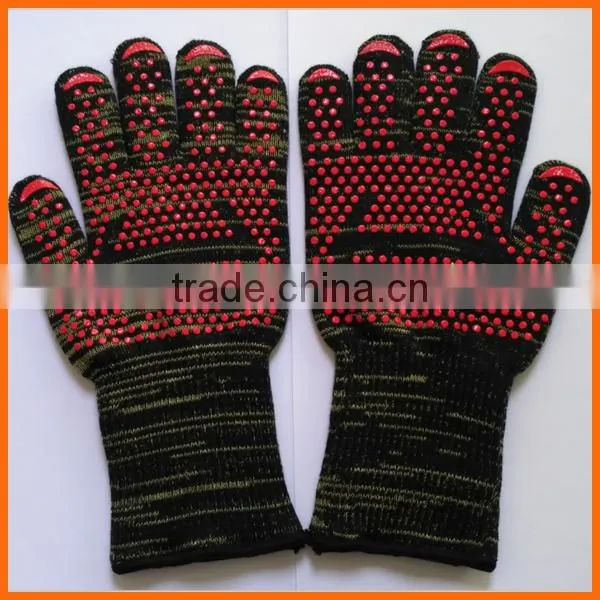 Anti Cut Extreme Heat Resistant BBQ Gloves 932F Silicone BBQ Grill Cooking Gloves Oven Mitts