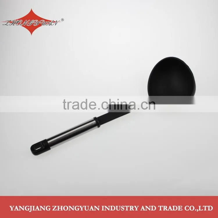 Plastic material nylon skimmer kitchen utensils of steel tube handle